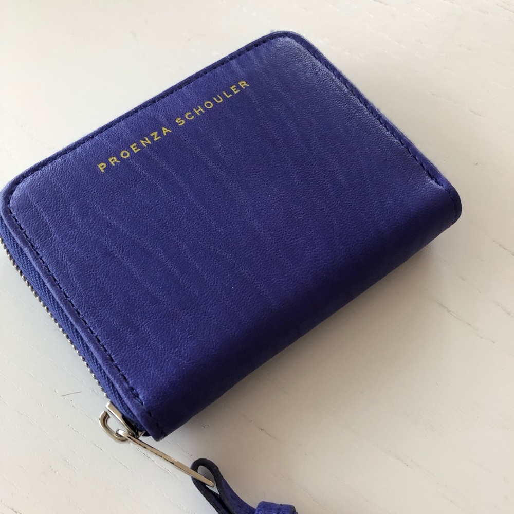 Proenza Schouler purple leather zip card holder